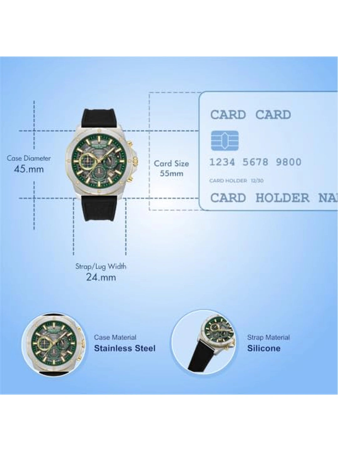 Kenneth Cole Round Green Dial Analog Watch - KCWGO0087603MNW