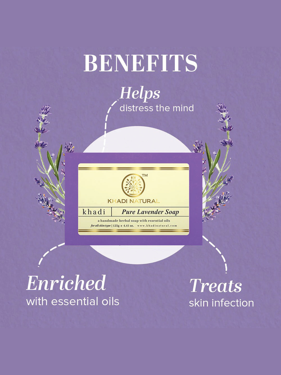 Khadi Natural Pure Lavender Soap