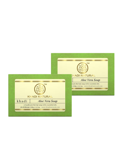 Khadi Natural Handmade Glycerine Aloe Vera Soap (125g) (Pack of 2)