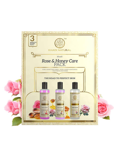 Khadi Natural Rose & Honey Care Pack (630ml)