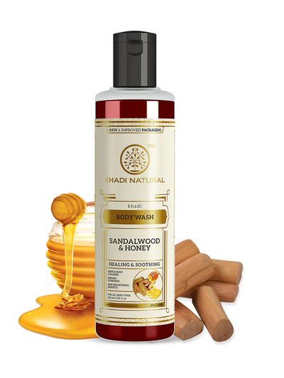 Khadi Natural Sandalwood & Honey Body Wash (210ml)