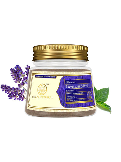 Khadi Natural Lavender & Basil Bath Salt (200gm)