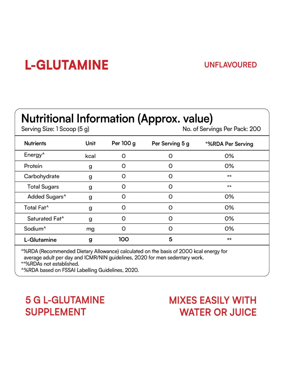 Happy Organs L-Glutamine Muscle Recovery & Gut Health Powder (1kg)