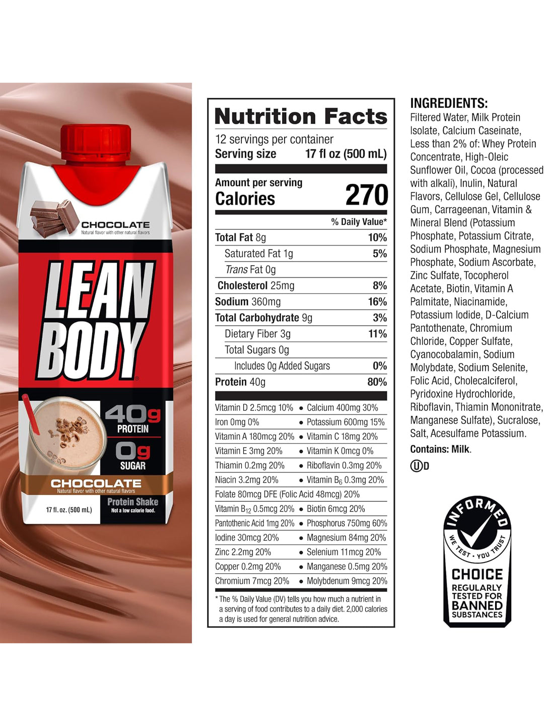 Labrada Lean Body Protein Shake 500ml