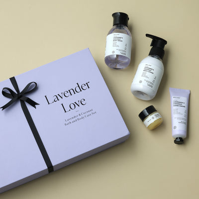 Brillare Lavender Love Gift Set (Pack of 4) - Body Wash (100ml), Body Lotion (100ml), Lip Balm (75g), Hand Cream (30g)