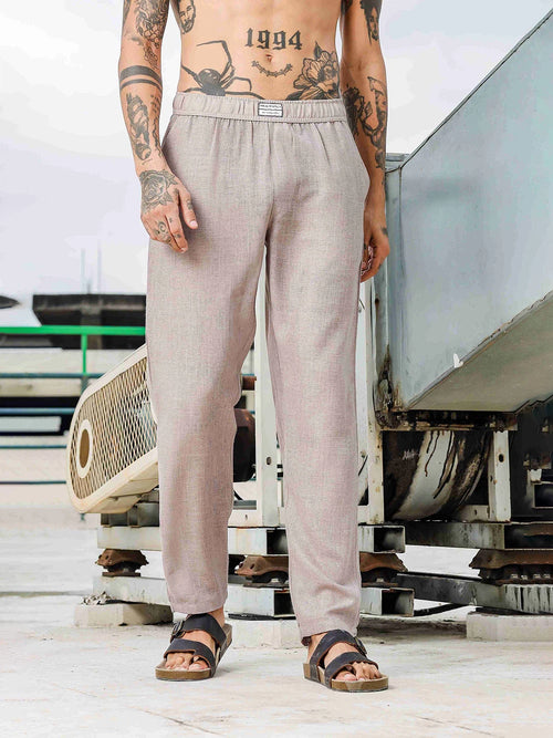House Of Koala Linen Blend Beige Premium All Day Pants