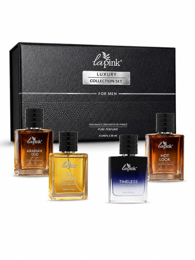 La Pink Luxury Collection Gift Set for Men Hot Look, 24 Carat, Timeless, Arabian Oud (4x30ml)
