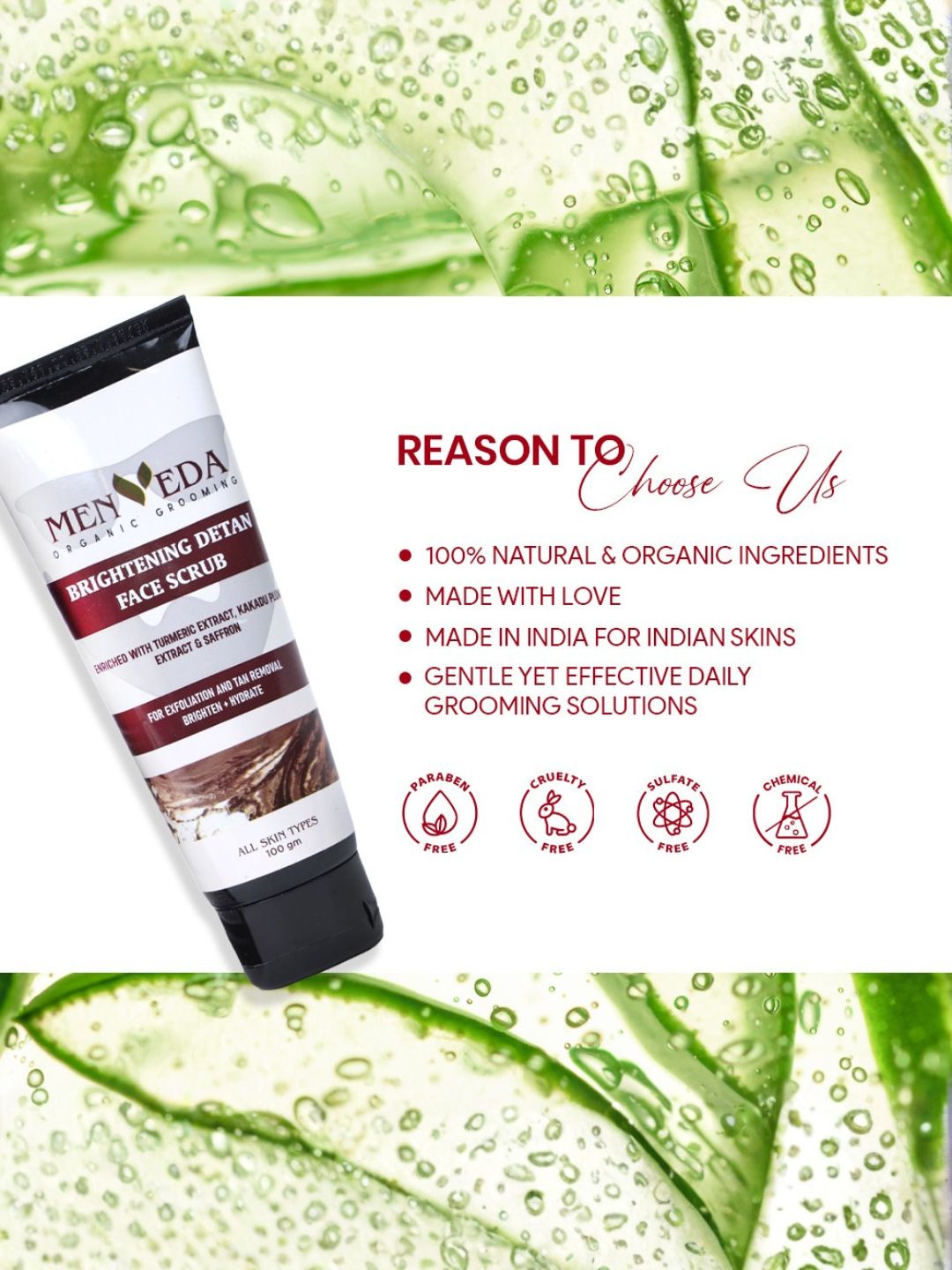 Menveda Brightening Detan Face Scrub for Men | Tan Removal & Glow (100 g)