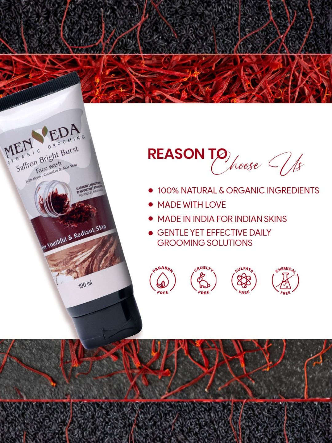 Menveda Face Wash for Men | Brightens & Controls Oil (100 ml)