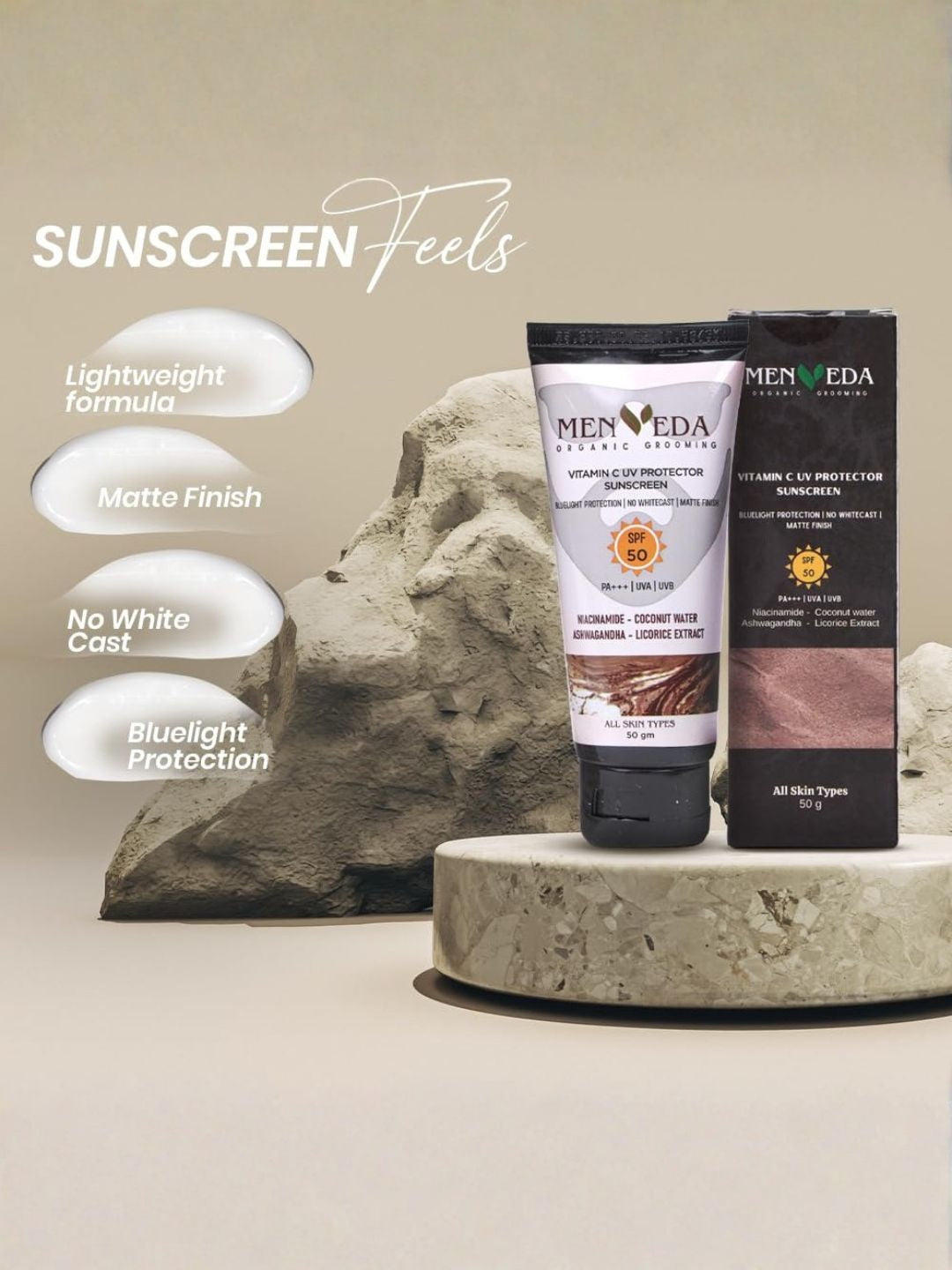 Menveda Everyday Grooming Kit for Men | Face Wash, Serum & Sunscreen (3 Pieces)