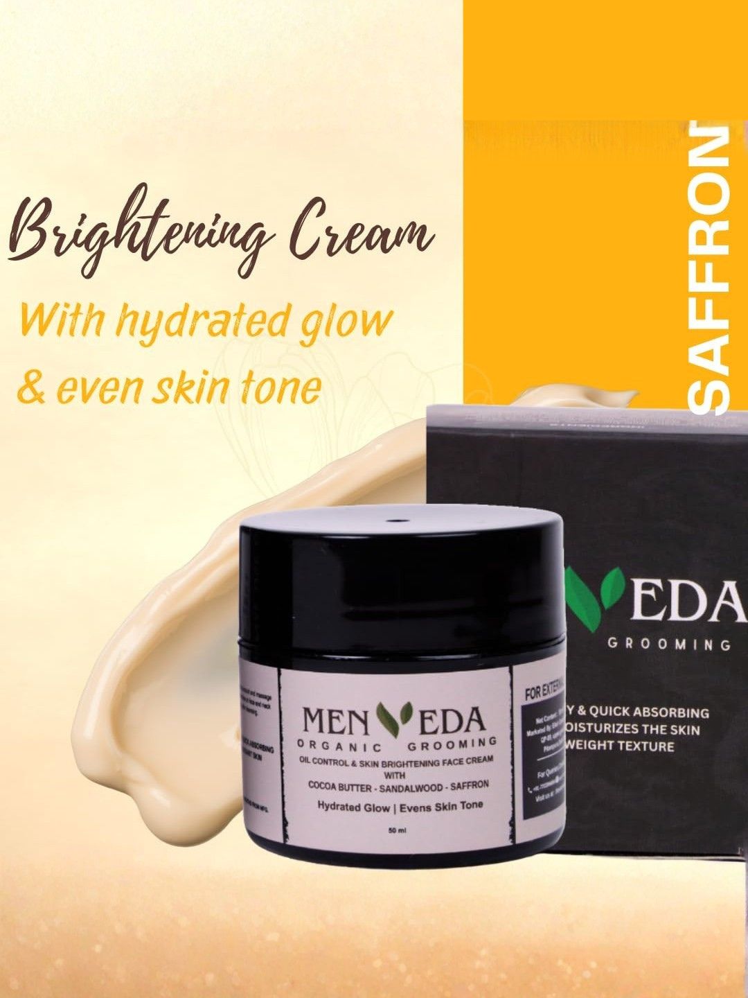 Menveda Face Wash & Brightening Moisturiser Combo for Men (2 Pieces)