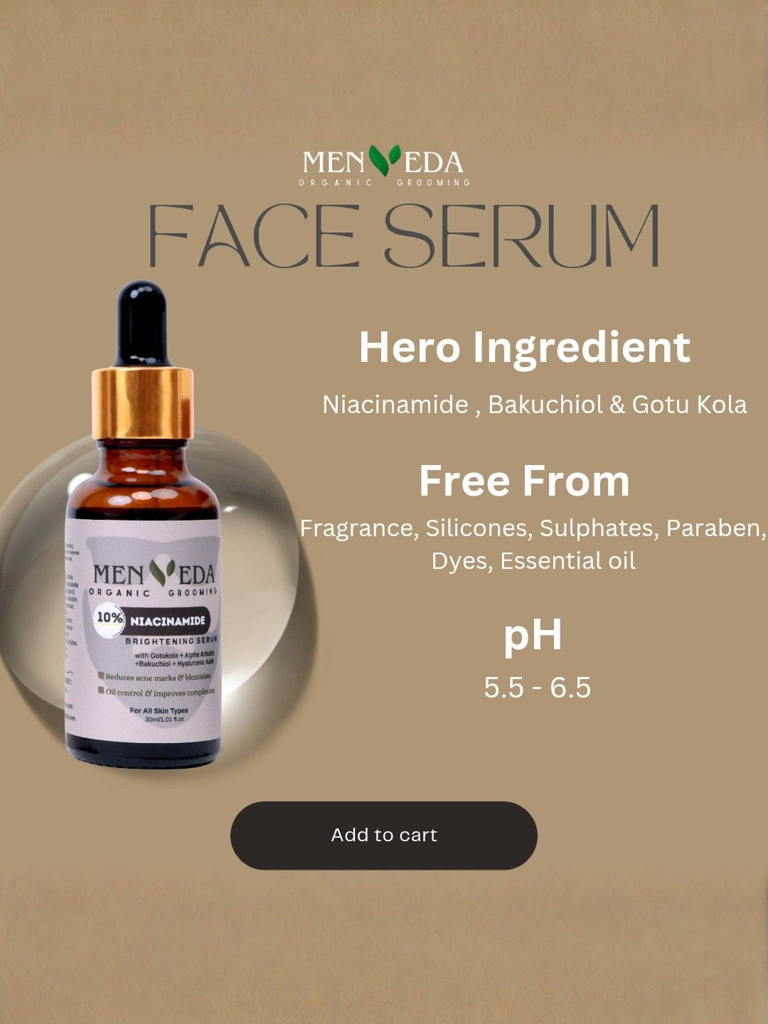 Menveda Brightening 10% Niacinamide Face Serum for Men (30 ml)
