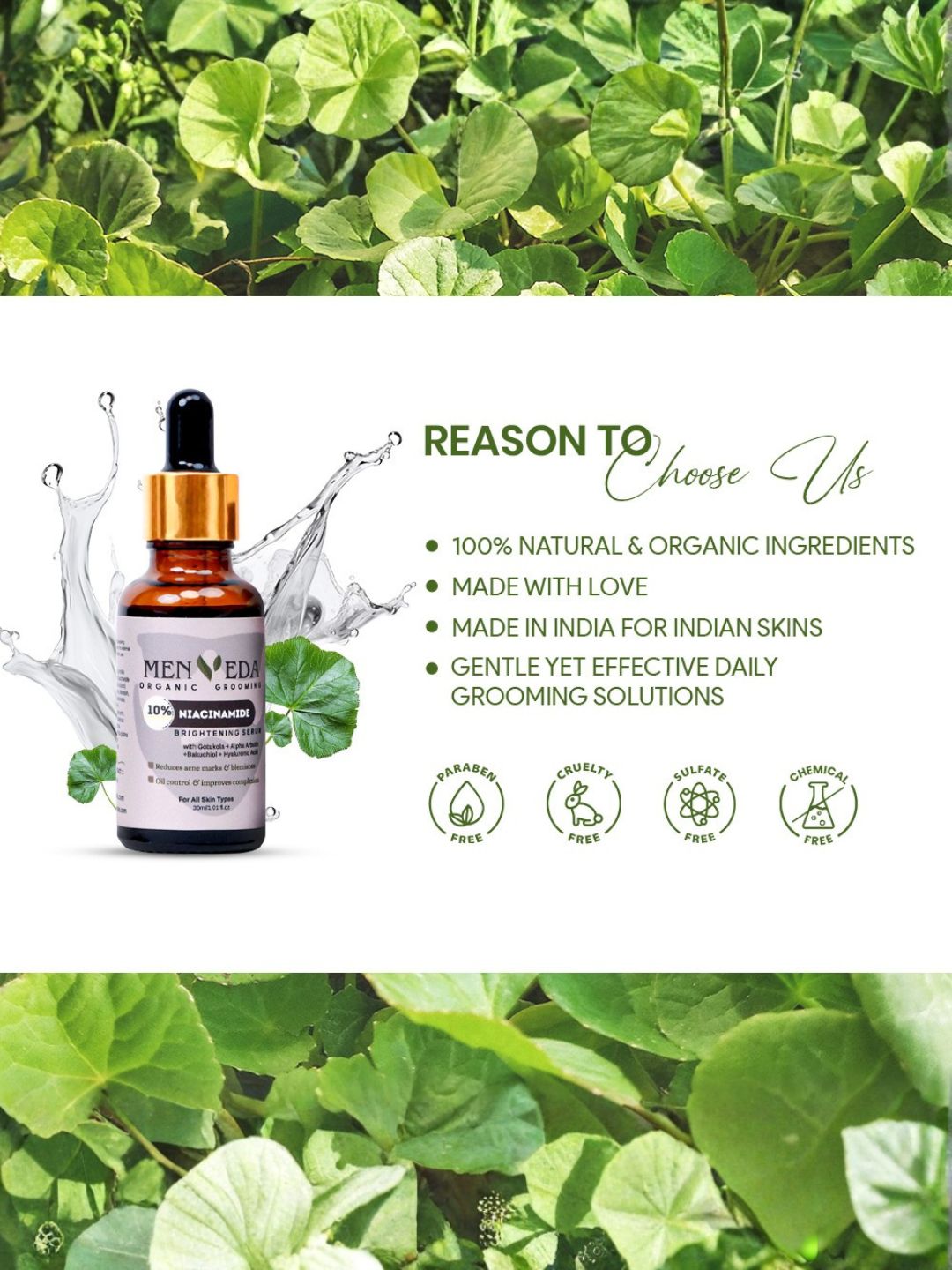 Menveda Brightening 10% Niacinamide Face Serum for Men (30 ml)