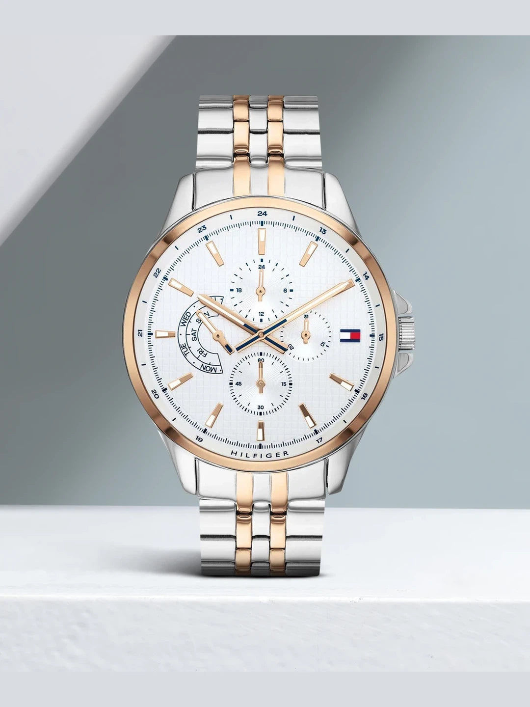 Tommy Hilfiger Round White Dial Analog Watch With Metal Strap - NDTH1791617