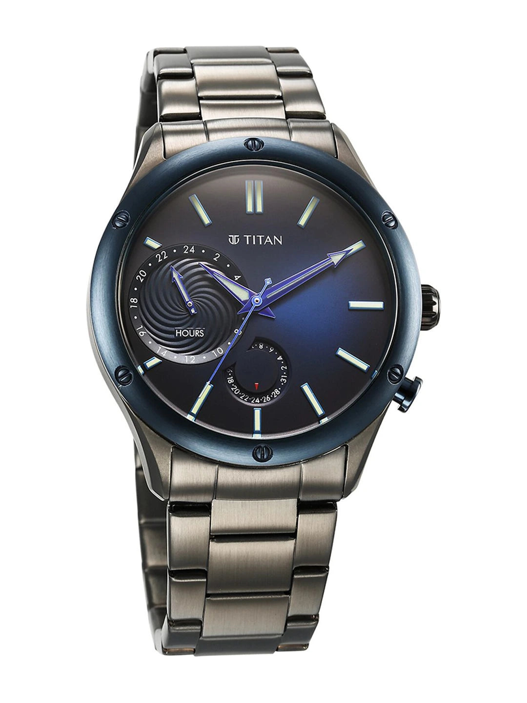 Titan Stellar Multifunction Analog With Blue Dial Watch - NT10009KM01