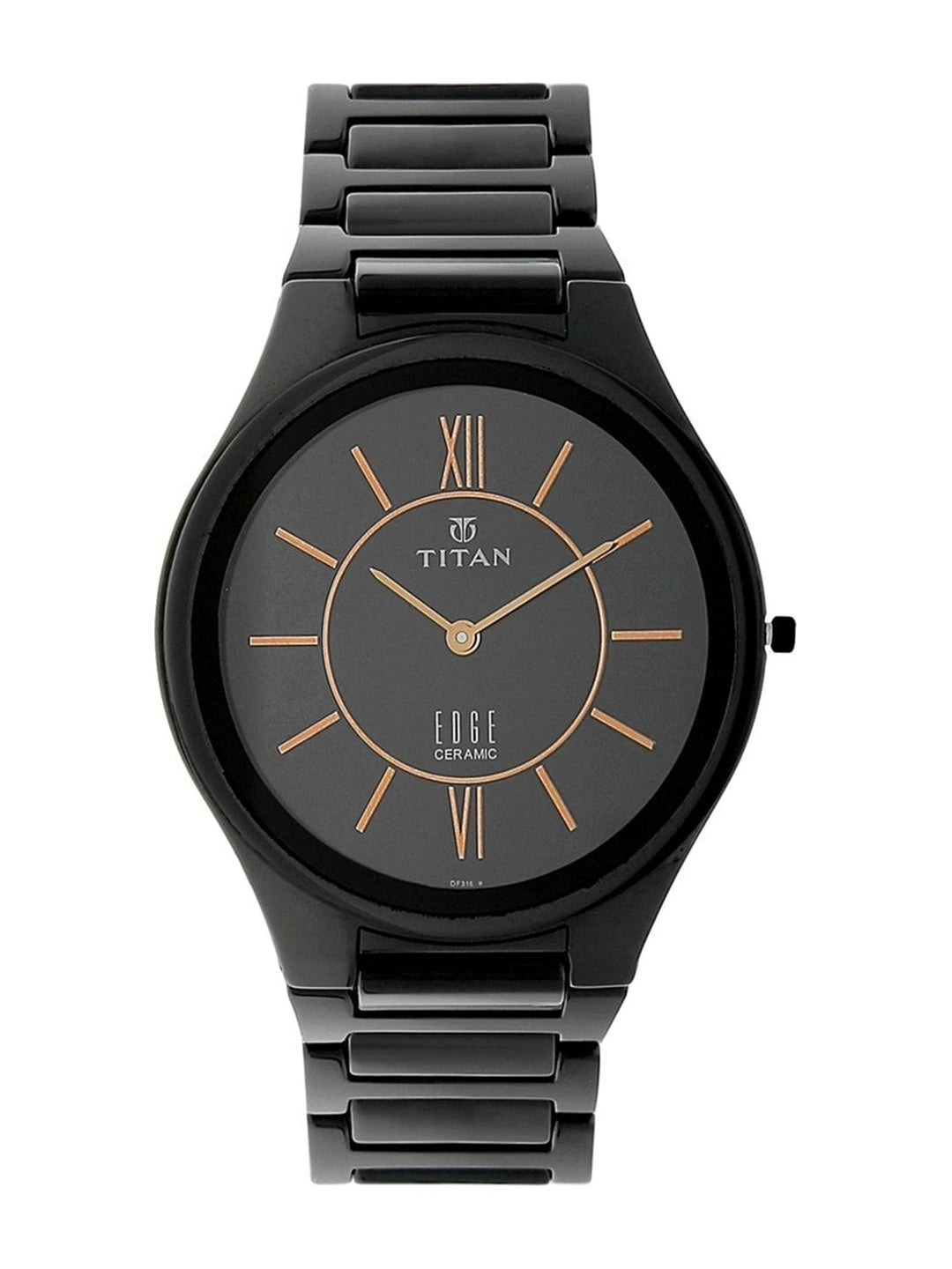 Titan Edge Ceramic Quartz Analog With Black Dial Watch - NT1696NC01