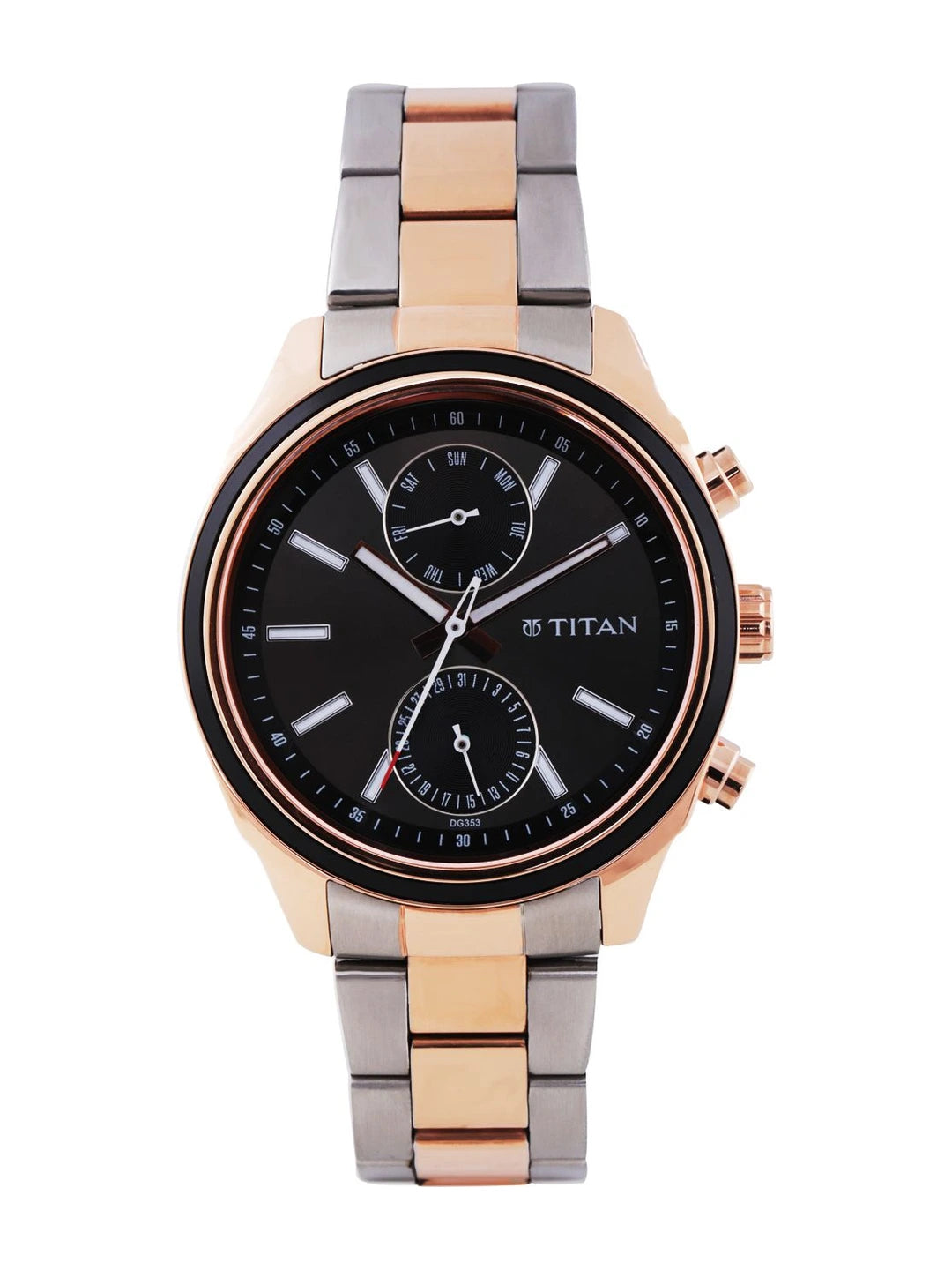 Titan Workwear Metropolitan Luxe Multifunction Analog Black Dial Watch - NT1733KM03