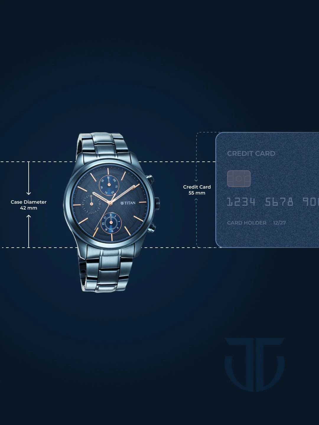Titan Neo Splash Multifunction Analog With Blue Dial Watch - NT1805QM01