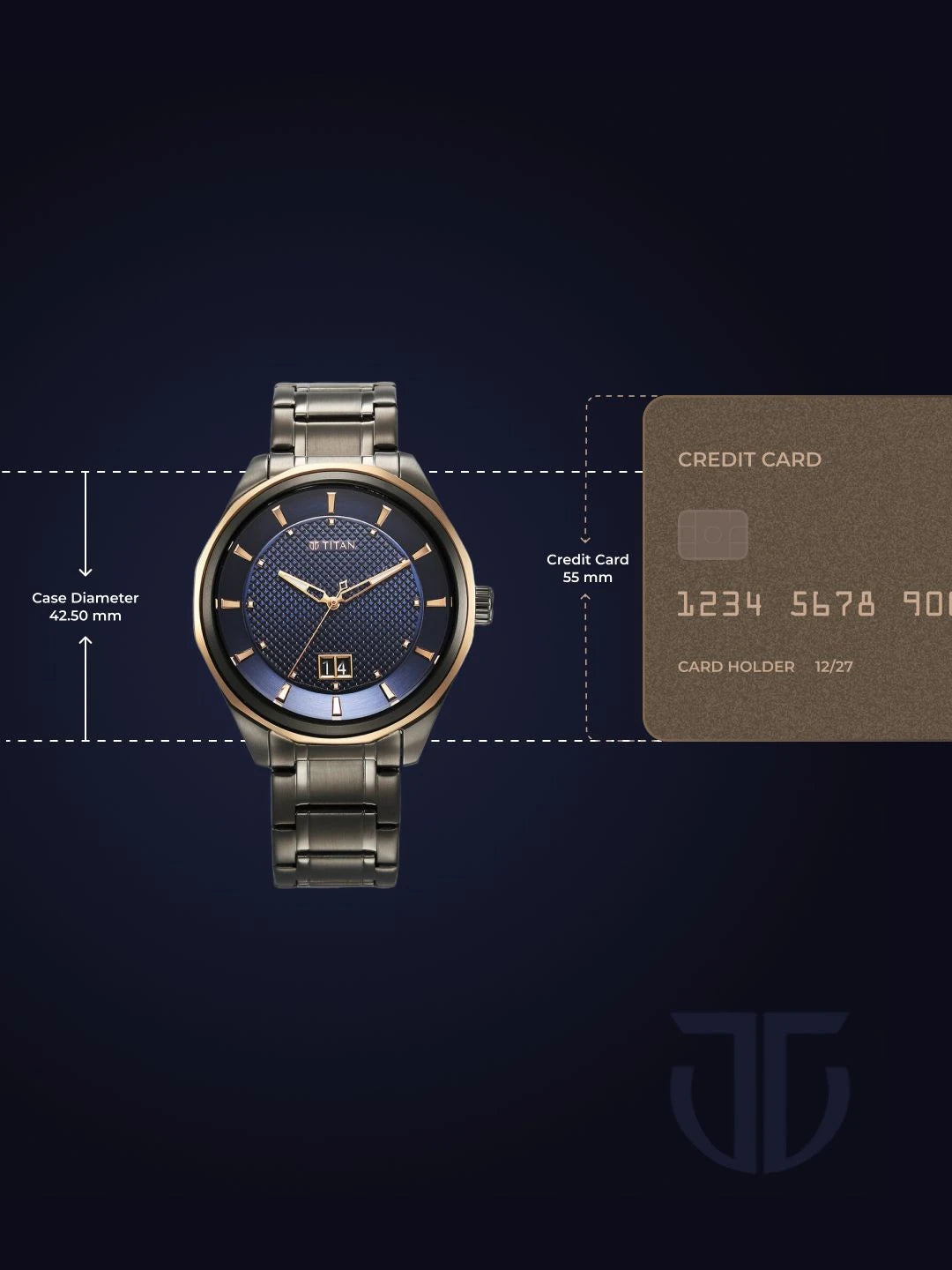 Titan Regalia Opulent Quartz Analog With Blue Dial Watch - NT1829KM05