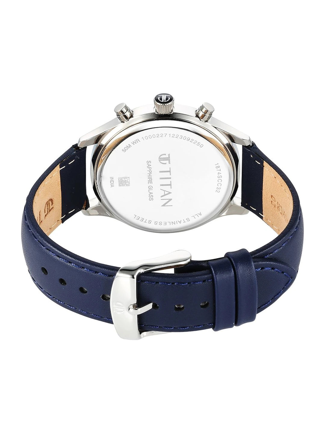 Titan Sapphire Multifunction Analog With Blue Dial Watch - NT1874SL02
