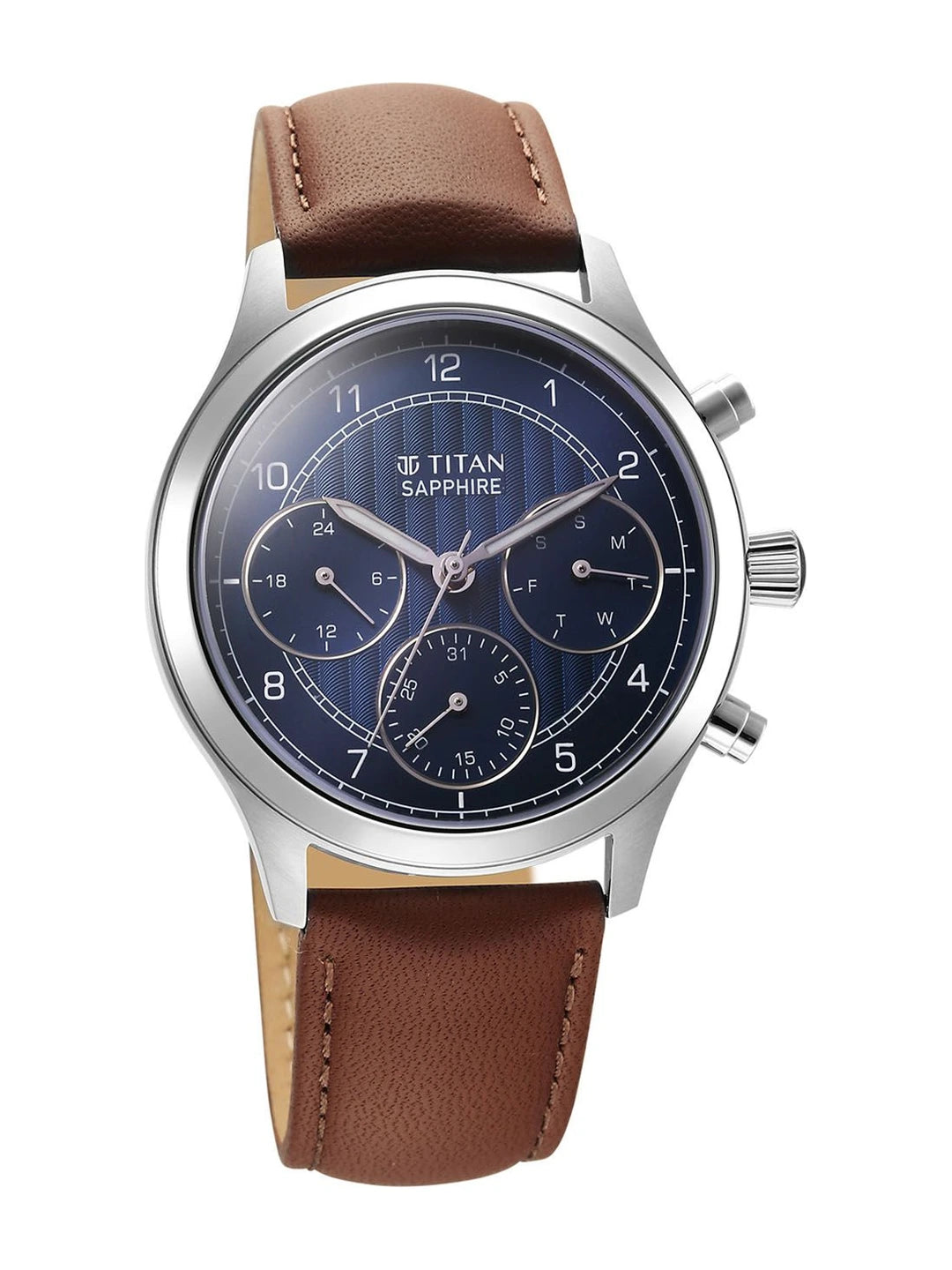 Titan Sapphire Multifunction Analog With Blue Dial Watch - NT1874SL06
