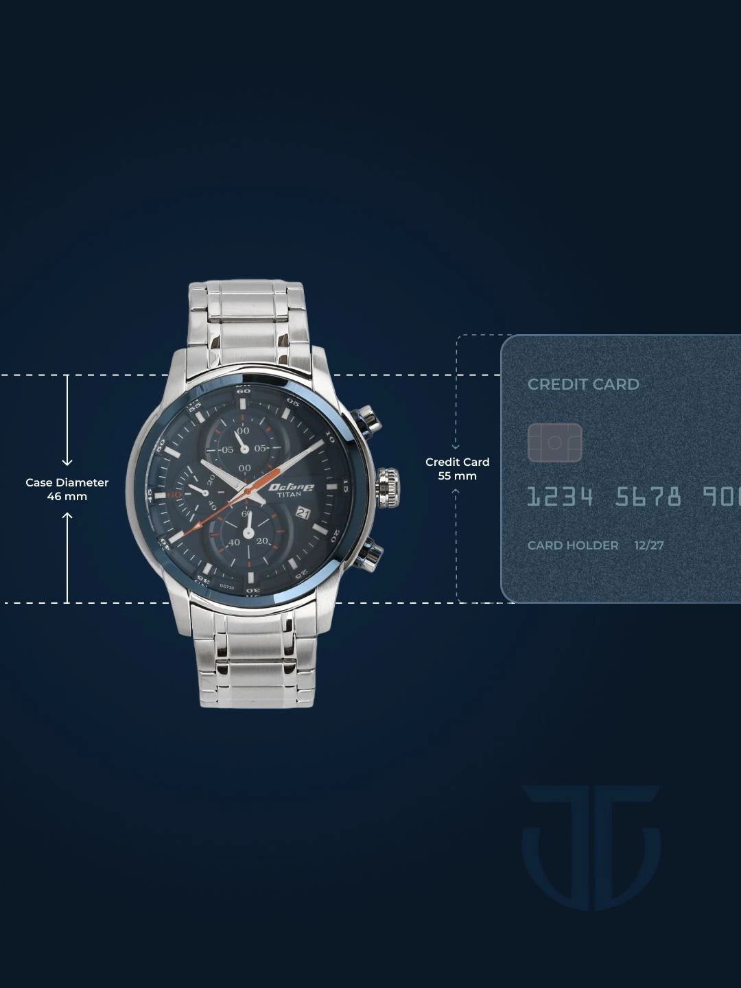 Titan Octane Chronograph Analog With Blue Dial Watch - NT90086KM01