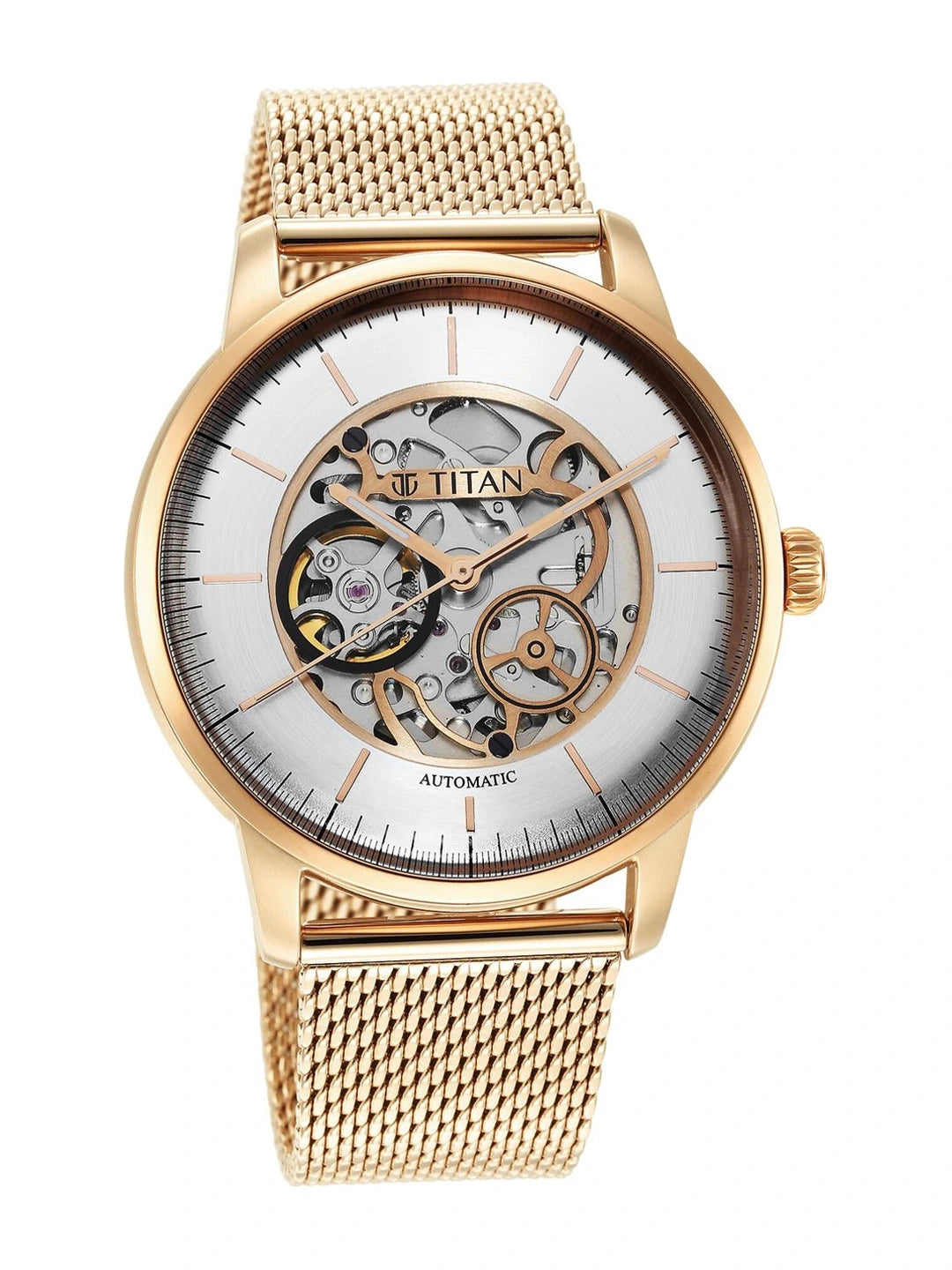Titan Mechanical Automatic With Silver Dial Watch - NT90110WM01