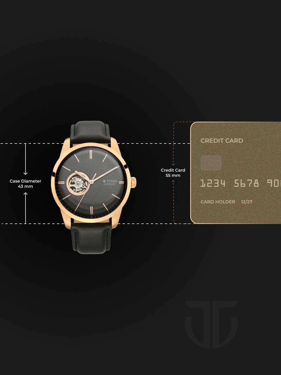 Titan Automatic With Grey Dial Watch - NT90126WL03
