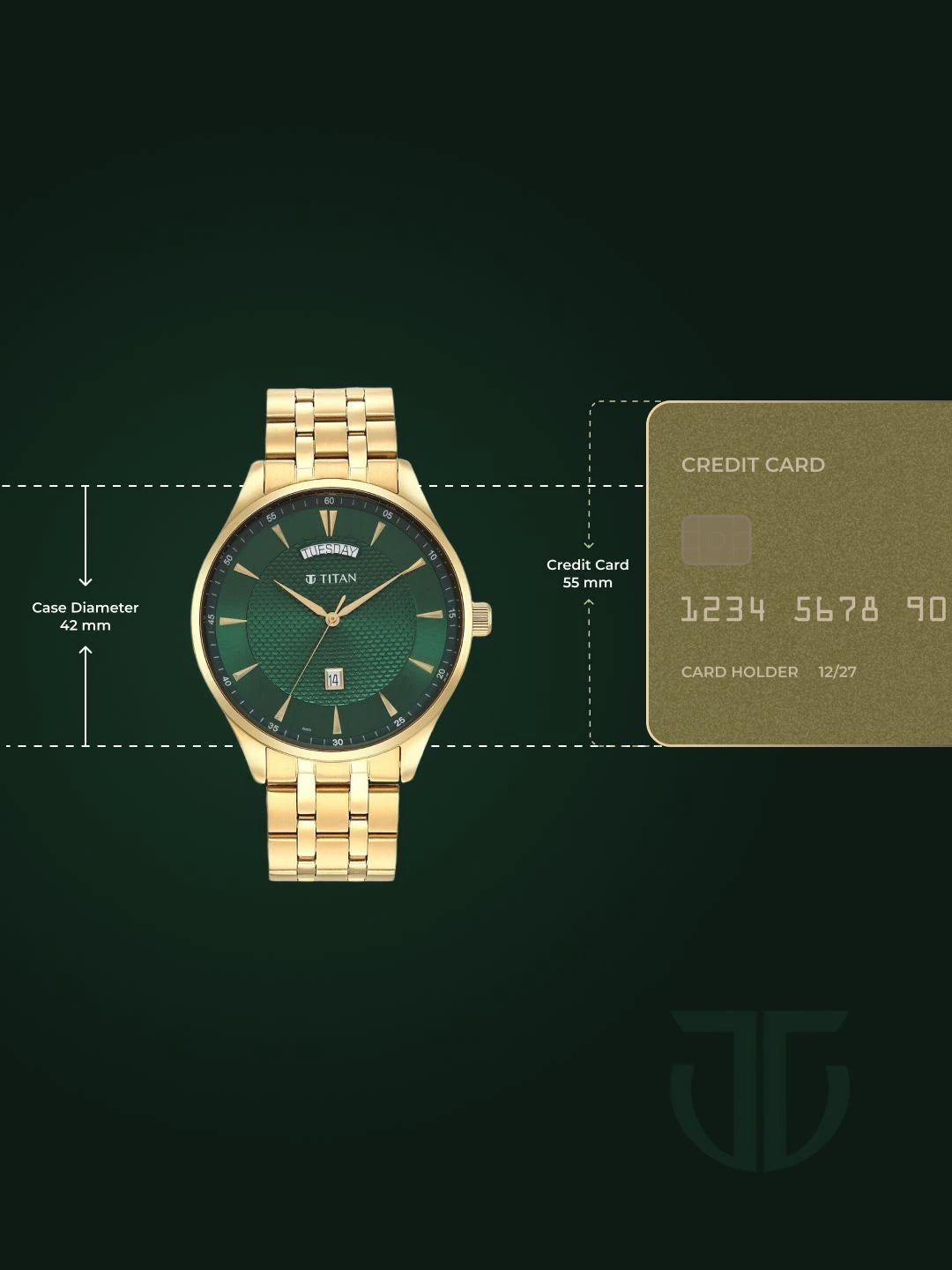 Titan Opulent Lii Quartz Analog With Green Dial Watch - NT90127YM03