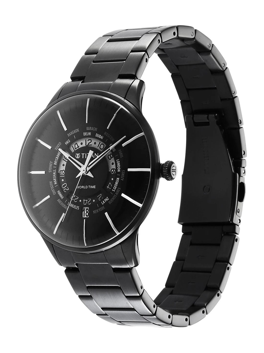 Titan Quartz Analog With Black Dial Watch - NT90145NM01