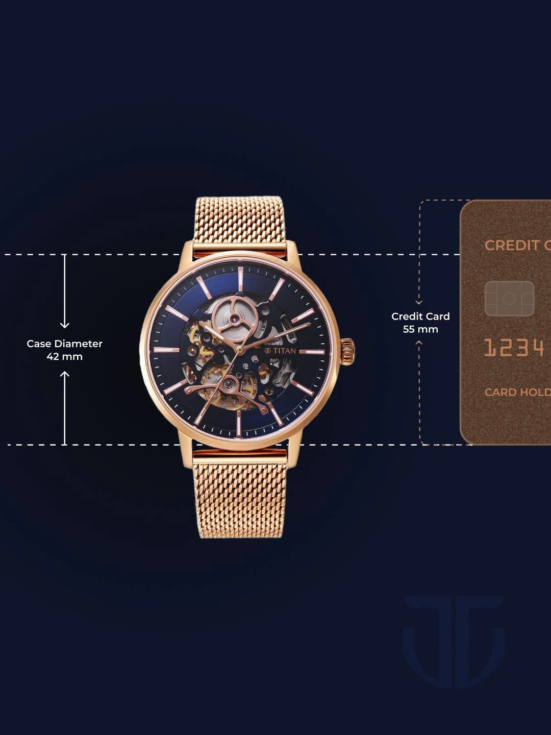 Titan Slimline Mechanical With Midnight Blue Dial Watch - NT90159WM01