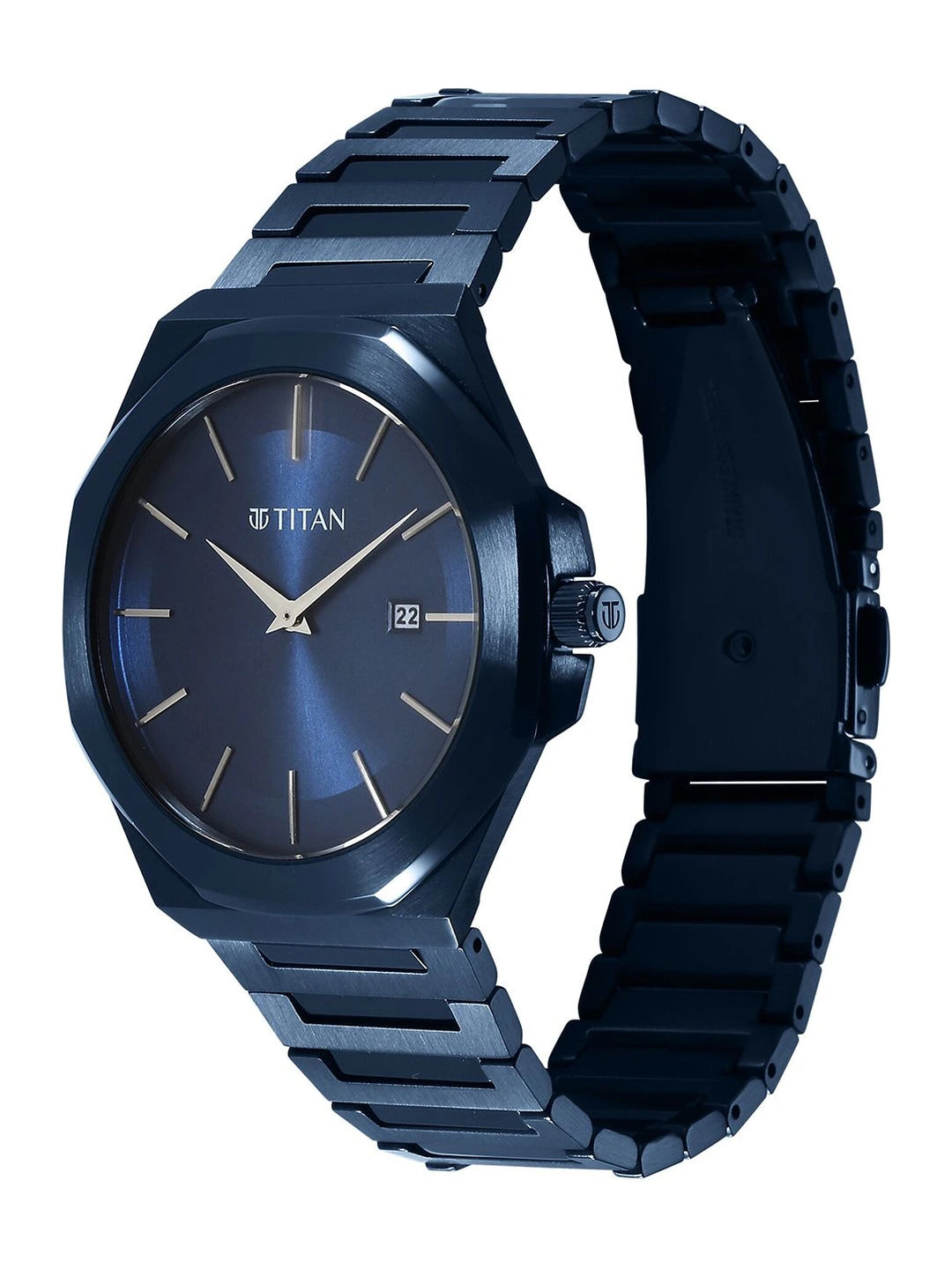 Titan Classic Slim Quartz Analog With Blue Dial Watch - NT90167QM01