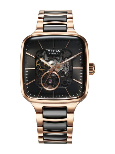 Titan Ceramic Fusion Automatic With Black Dial Watch - NT90175KD03