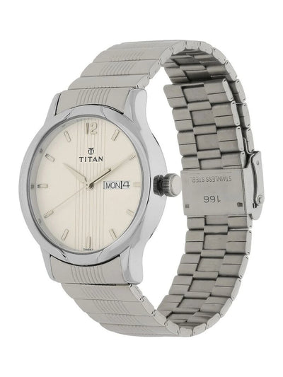 Titan Round Silver Dial Analog Watch - NU1580SM03