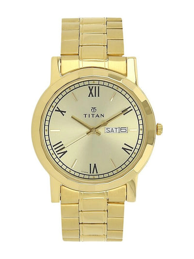 Titan Round Champagne Dial Analog Watch - NU1644YM03