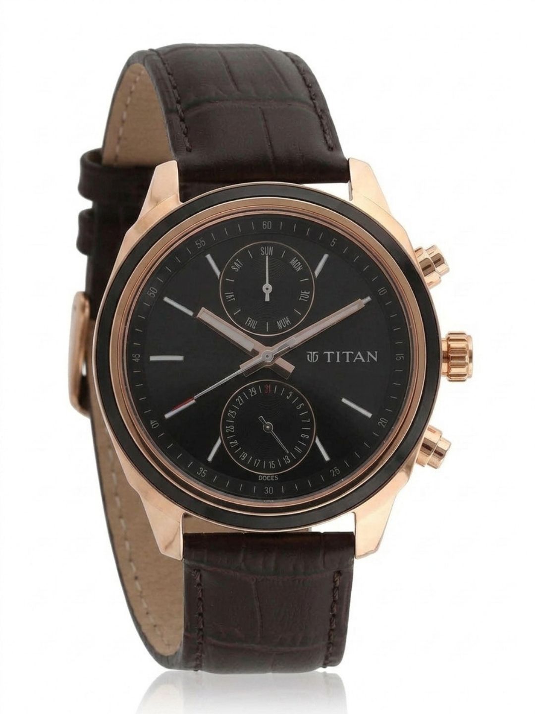 Titan Round Black Dial Analog Watch - NU1733KL03