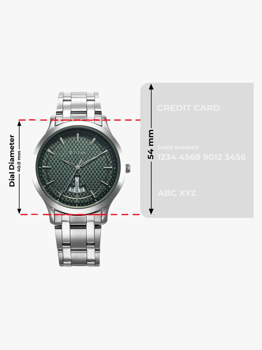 Titan Round Green Dial Analog Watch With Metal Strap - NU1825SM11