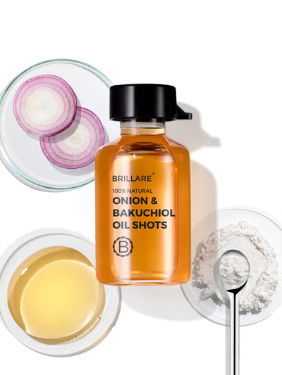 Brillare Onion & Bakuchiol Oil Shots For Hair Fall Reduction (6ml x 8)