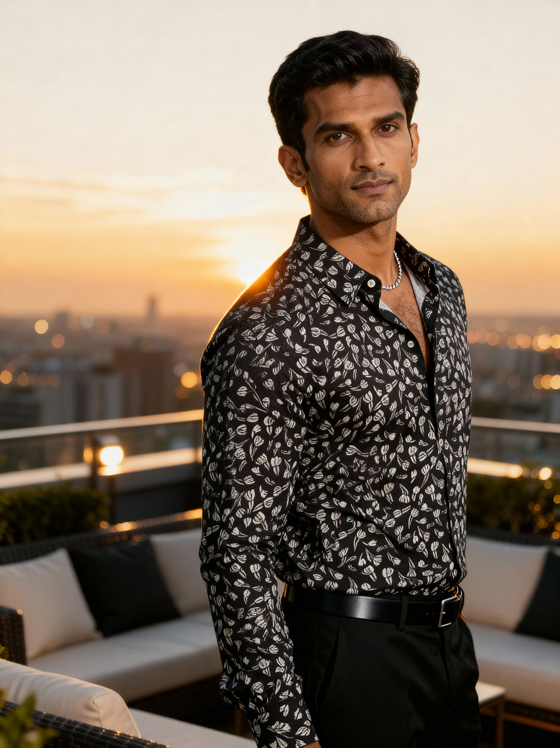 The Paribito Black Cotton Party Shirt