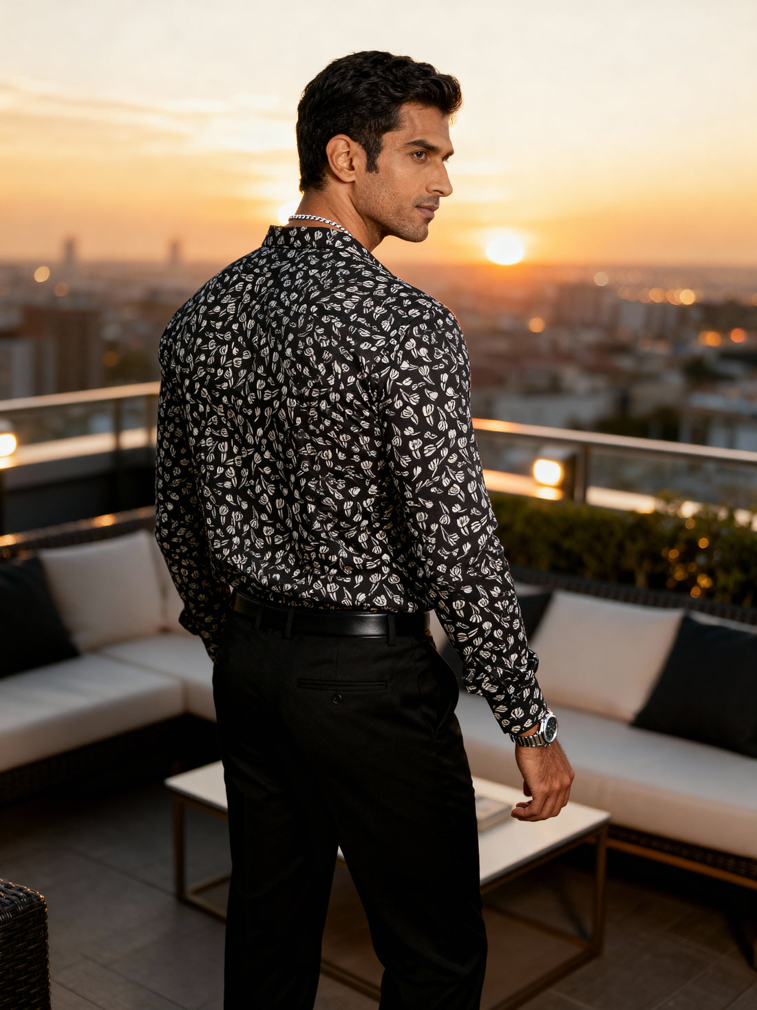 The Paribito Black Cotton Party Shirt