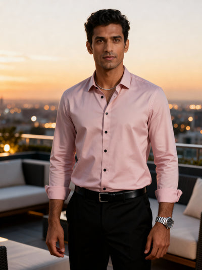 The Paribito Pink Cotton Party Shirt