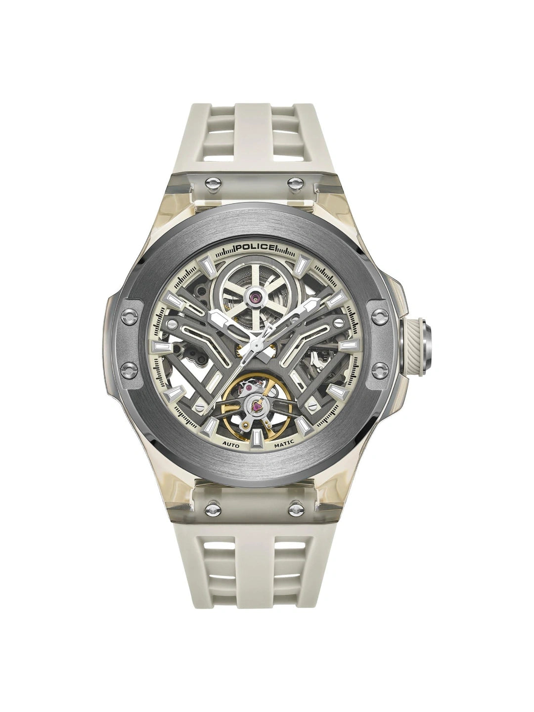 Police Round Beige Dial Analog Watch - PLPEWGR0082201