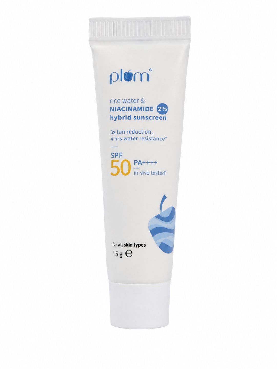 Plum 2% Niacinamide & Rice Water SPF 50 PA+++ Hybrid Sunscreen (15g)