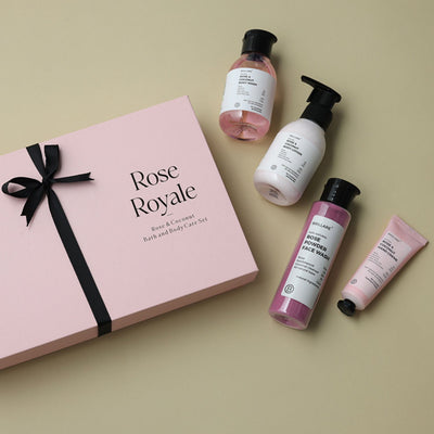 Brillare Rose Royale Gift Set (Pack of 4) - Body Wash (100ml), Body Lotion (100ml), Powder Face Wash (100g), Hand Cream (30g)