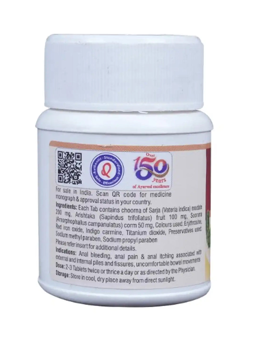 Dhootapapeshwar Arsha Hita Tablets (Pack of 60 Tablets)