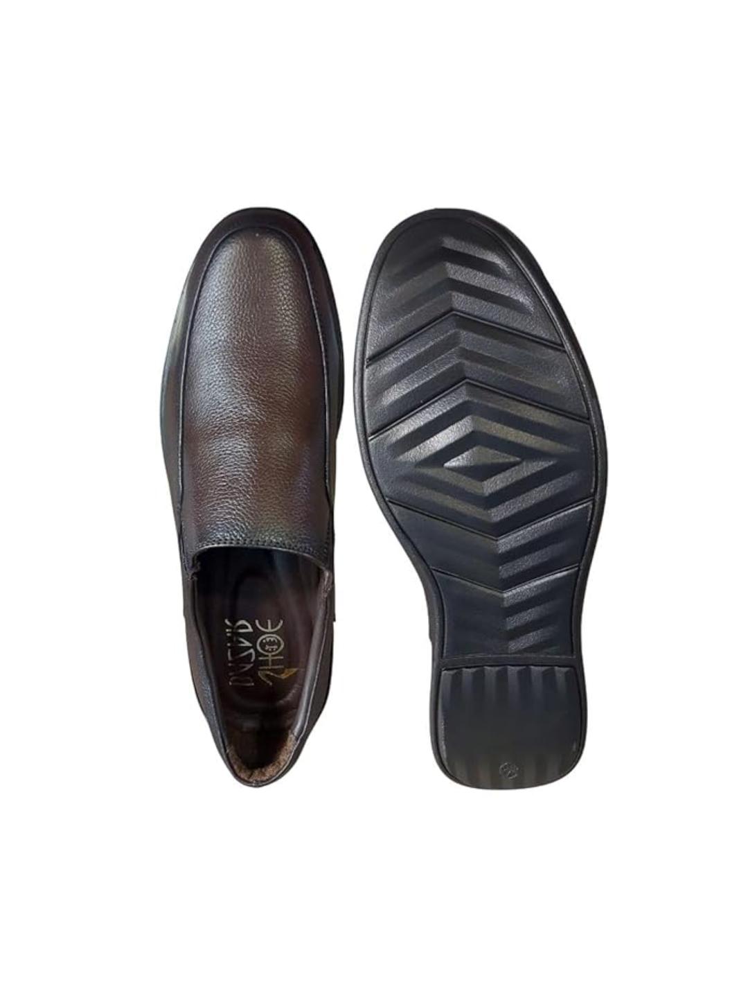 Shoe Bazar Brown Genuine Leather Slip On Moccasin for Men