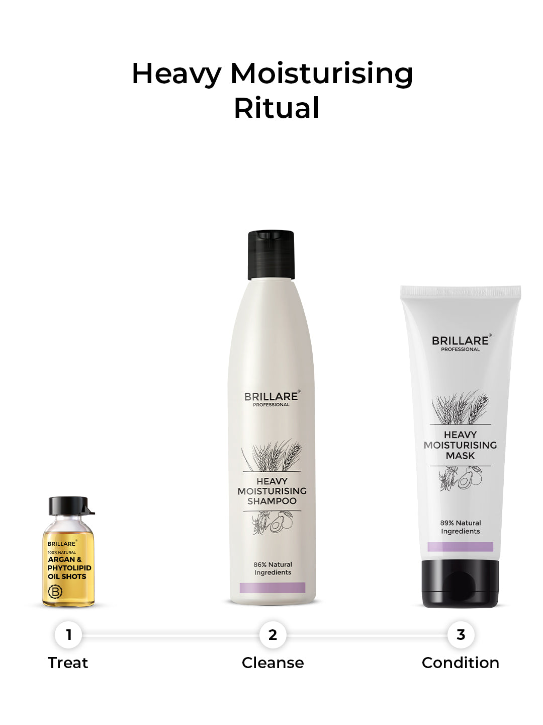 Brillare Heavy Moisturising Shampoo For Dry, Frizzy Hair (300ml)