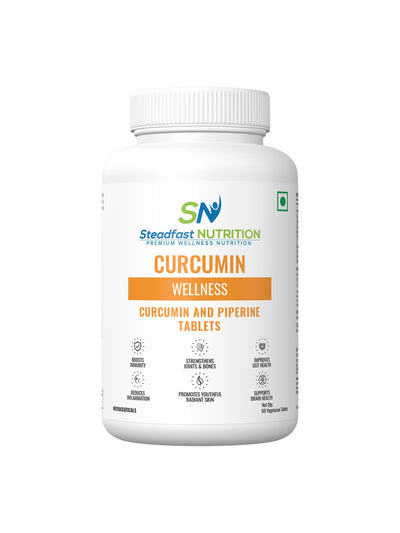 Steadfast Nutrition Curcumin Piperine Supplement (Pack of 60 Tablets)
