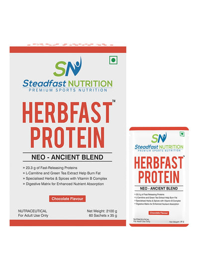 Steadfast Nutrition HerbFast Fast-Release Whey Protein - Chocolate (Pack of 60 Sachets)