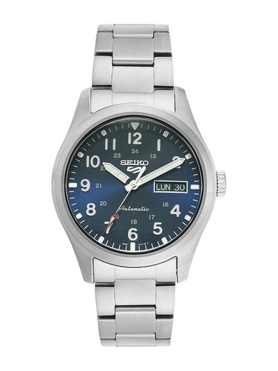Seiko Blue Dial & Silver Toned Bracelet Style Strap Analogue Watch - SRPG29K1